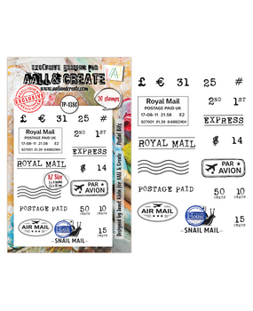 AALL and Create Clear Stamp Set A7 Postal Bits (AALL-TP-1380)