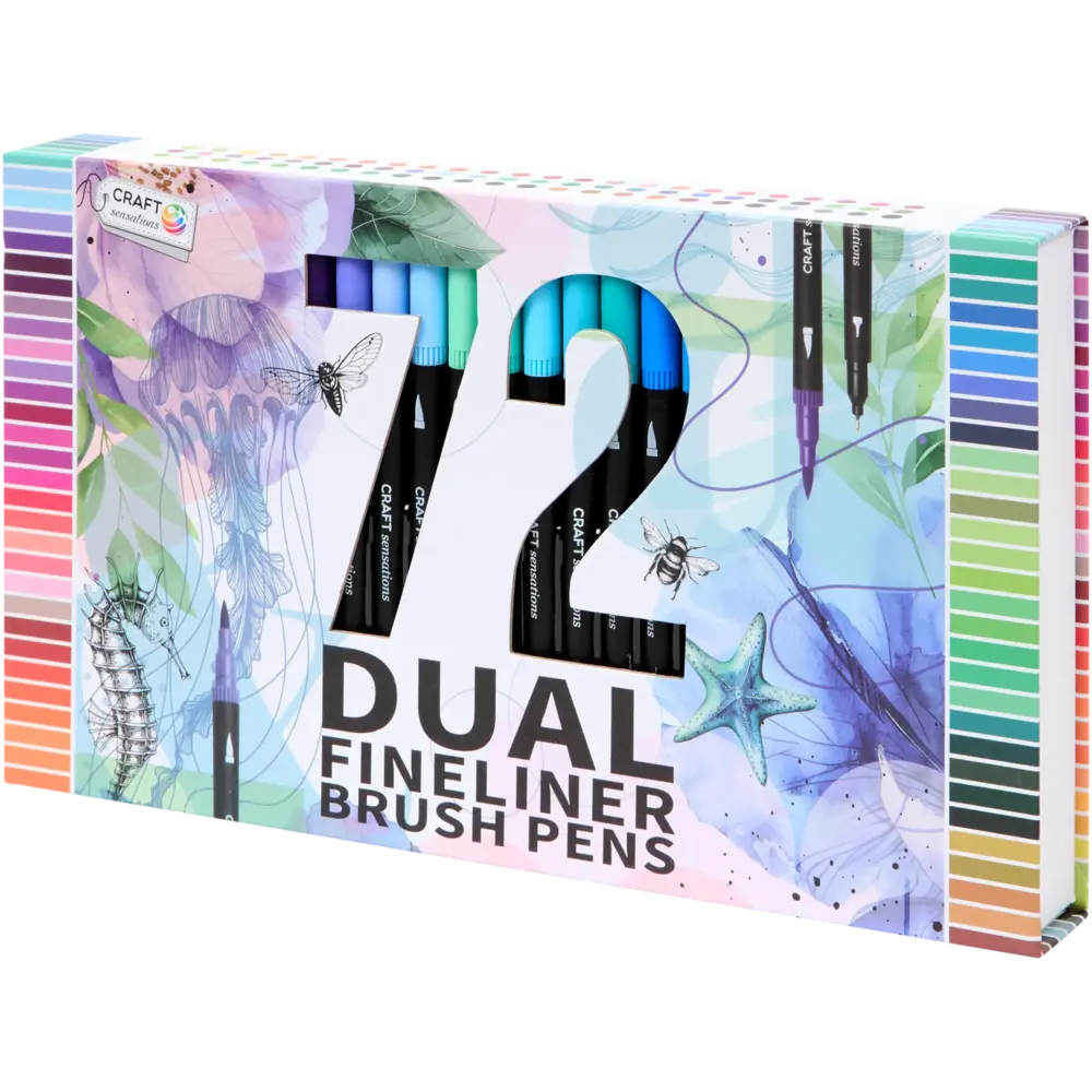 Craft Sensations 72 Dual Fineliner Brush Pens (3206083)