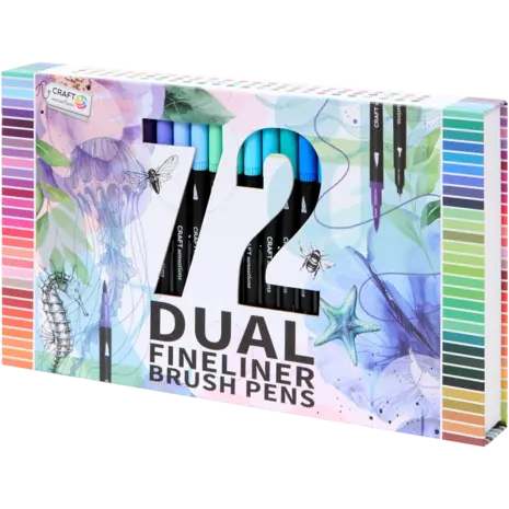 Craft Sensations 72 Dual Fineliner Brush Pens (3206083)