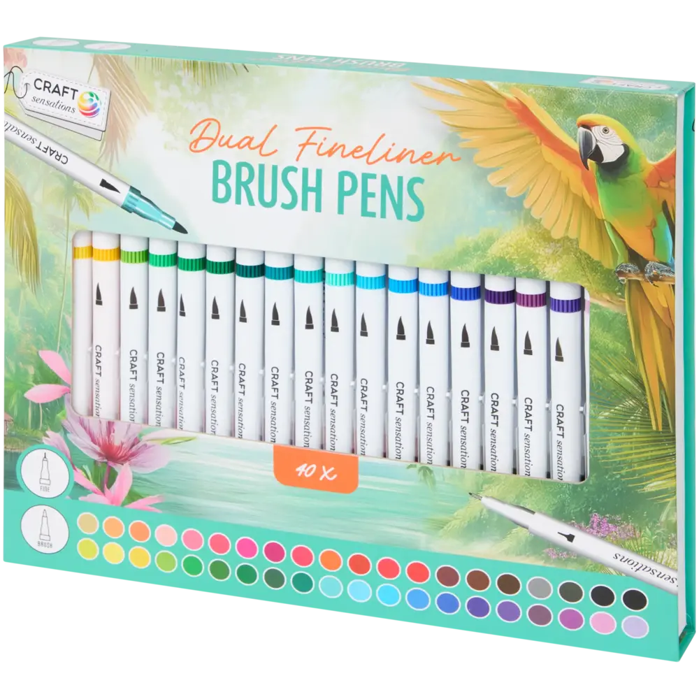 Craft Sensations 40 Dual Fineliner Brush Pens (3219060)