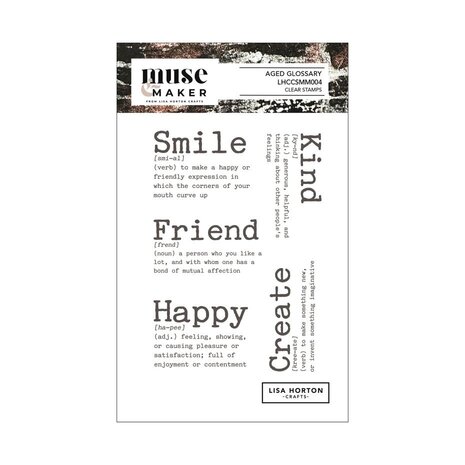 Lisa Horton Crafts Muse & Maker A6 Clear Stamp Set Aged Glossary (LHCCSMM004)