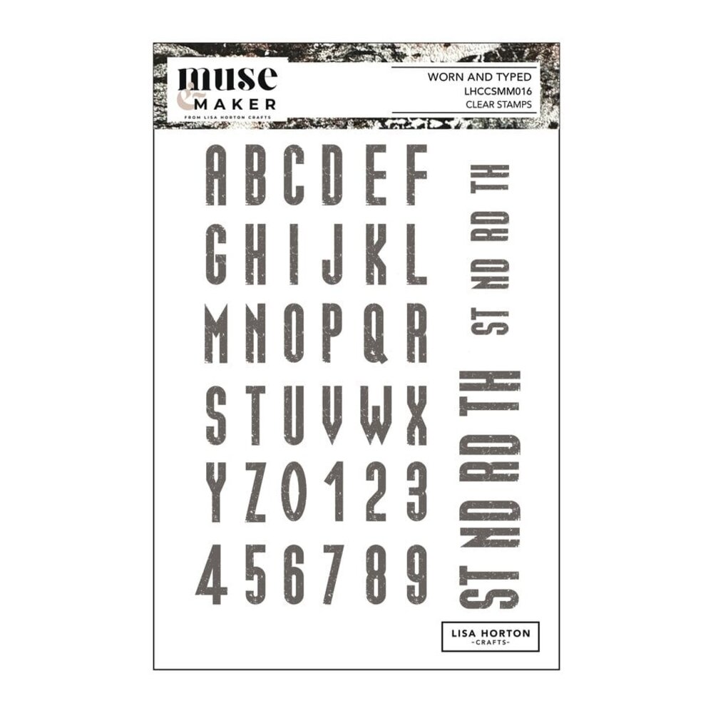 Lisa Horton Crafts Muse & Maker A5 Clear Stamp Set Worn and Typed (LHCCSMM016)