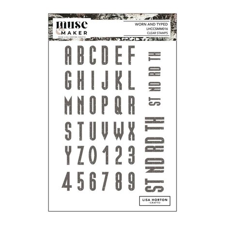 Lisa Horton Crafts Muse & Maker A5 Clear Stamp Set Worn and Typed (LHCCSMM016)