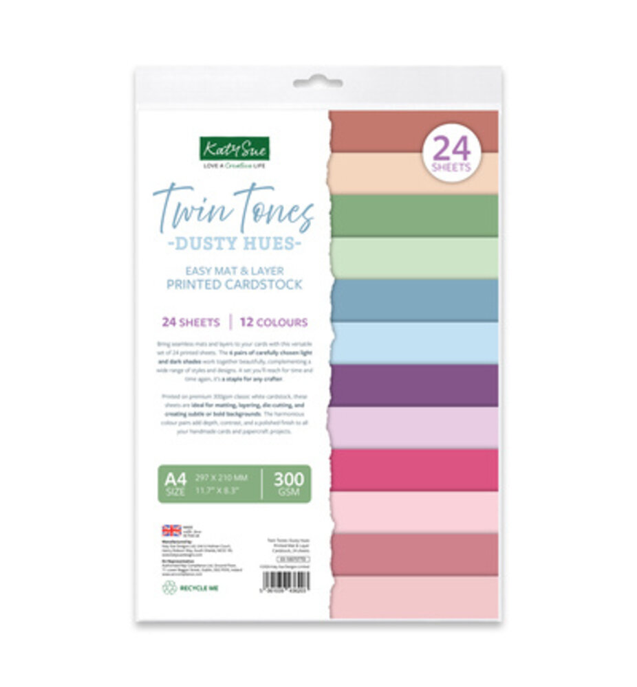 Katy Sue PRE-ORDER Twin Tones Dusty Hues A4 Printed Cardstock (03-10075TTD)