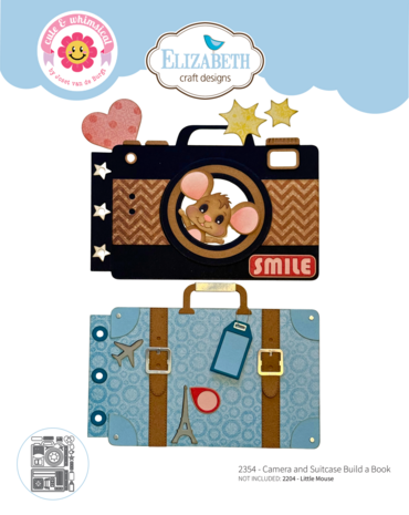Elizabeth Craft Designs Destination Fun Dies Camera and Suitcase Build a Book (2354)