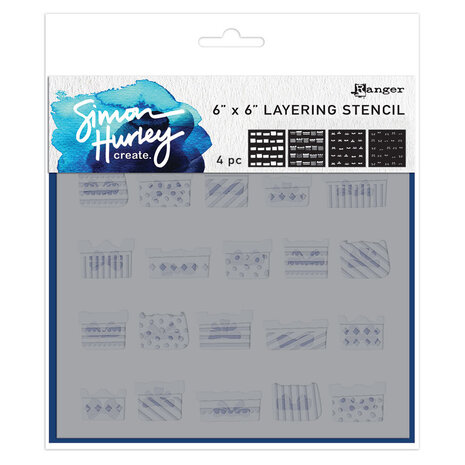 Simon Hurley Create PRE-ORDER Gifted 6x6 Inch Layering Stencils (HUS93626)