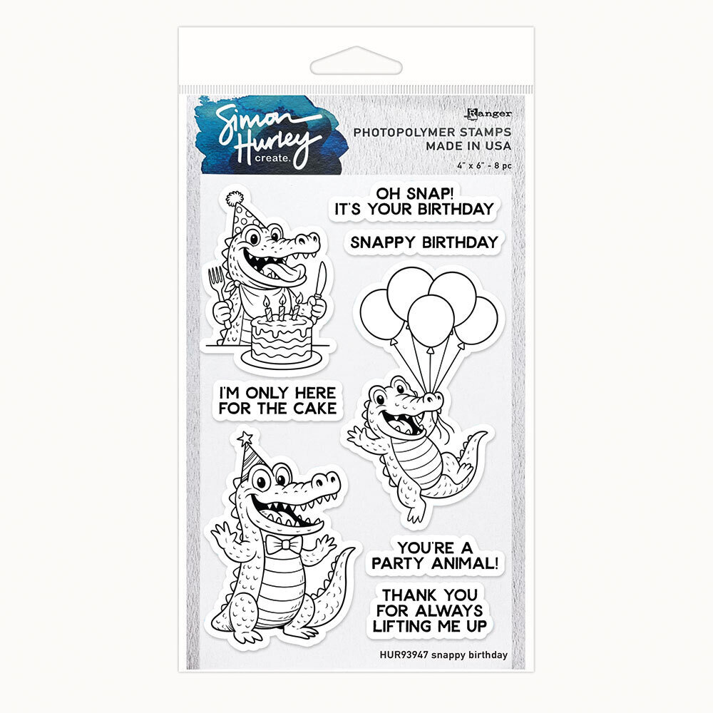 Simon Hurley Create PRE-ORDER Snappy Birthday Clear Stamps (HUR93947)