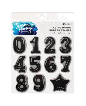 Simon Hurley Create PRE-ORDER Number Balloons Cling Stamps (HUR93930)