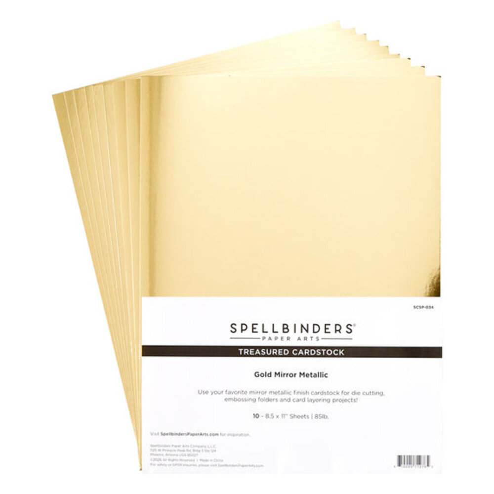 Spellbinders PRE-ORDER Treasured Cardstock 8.5x11 Inch Gold Mirror Metallic (SCSP-034)