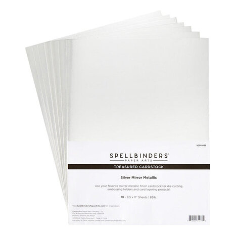 Spellbinders PRE-ORDER Treasured Cardstock 8.5x11 Inch Silver Mirror Metallic (SCSP-035)