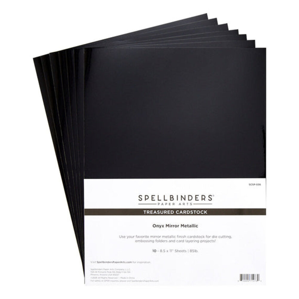 Spellbinders PRE-ORDER Treasured Cardstock 8.5x11 Inch Onyx Mirror Metallic (SCSP-036)