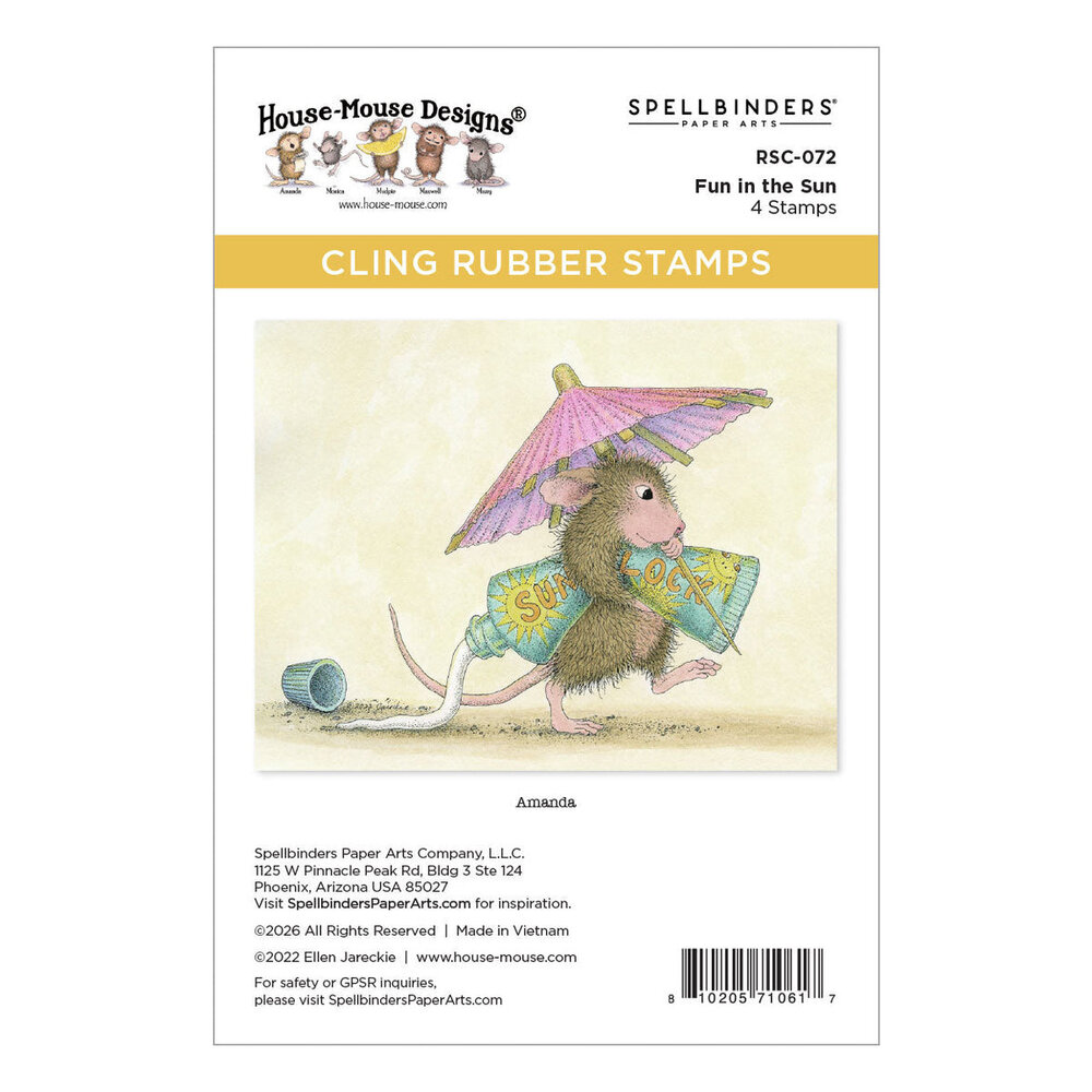 Spellbinders PRE-ORDER House-Mouse Designs Fun in the Sun Cling Rubber Stamp (RSC-072)