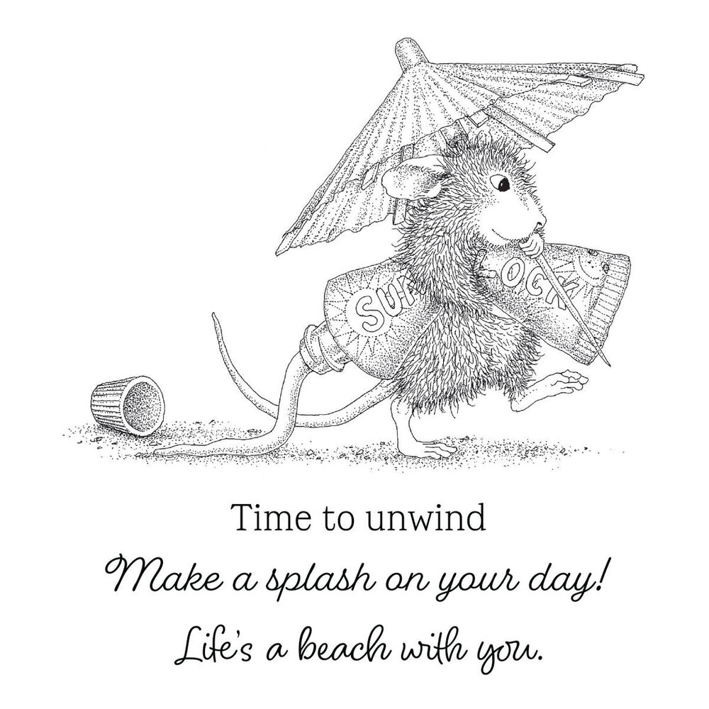 Spellbinders PRE-ORDER House-Mouse Designs Fun in the Sun Cling Rubber Stamp (RSC-072)