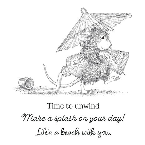 Spellbinders PRE-ORDER House-Mouse Designs Fun in the Sun Cling Rubber Stamp (RSC-072)