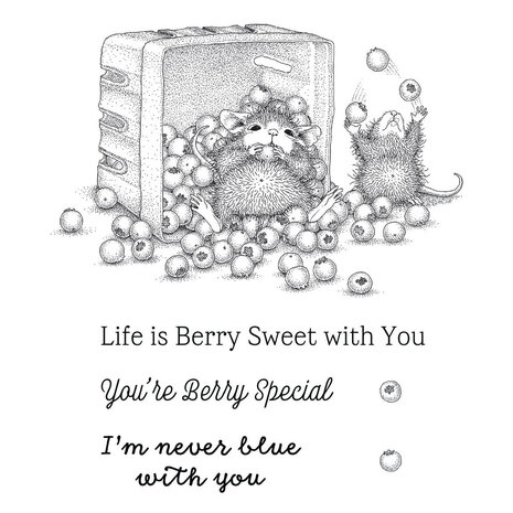 Spellbinders PRE-ORDER House-Mouse Designs Blueberry Buddies Cling Rubber Stamp (RSC-073)