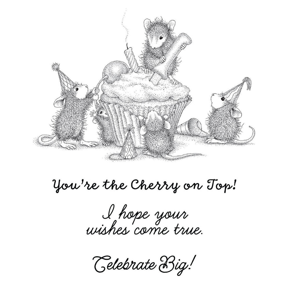 Spellbinders PRE-ORDER House-Mouse Designs The Cherry on Top Cling Rubber Stamp (RSC-074)