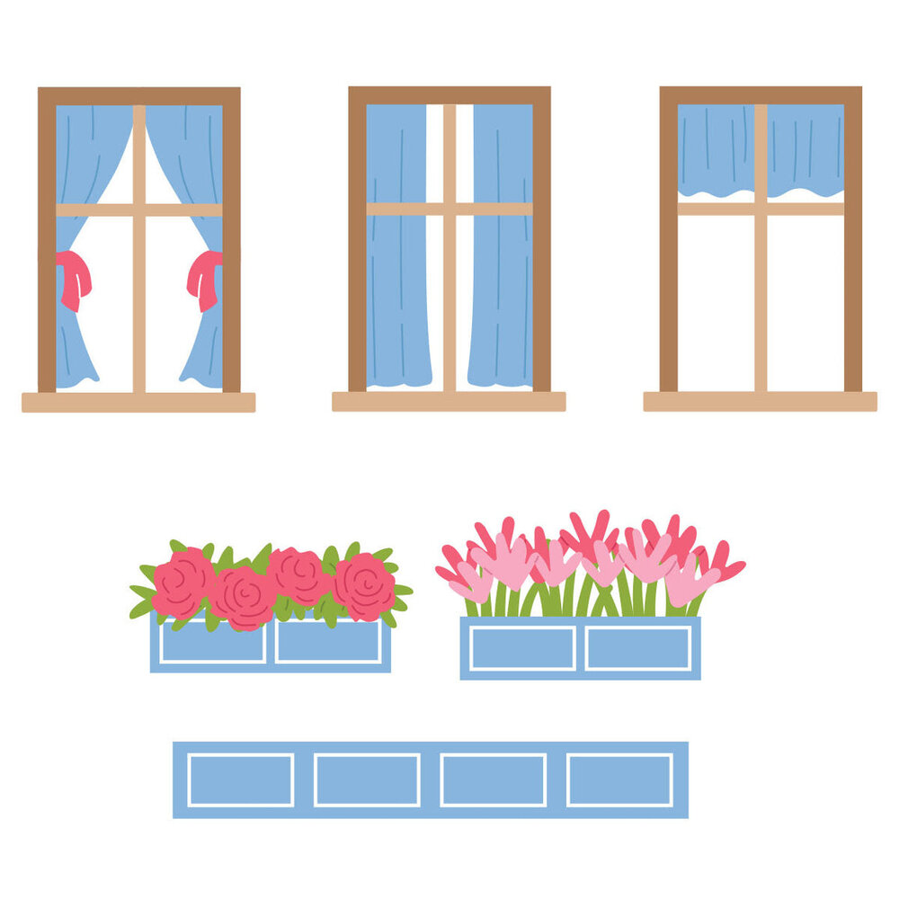 Spellbinders PRE-ORDER Everyday City Holiday Everyday Windows Dies (S4-1537)