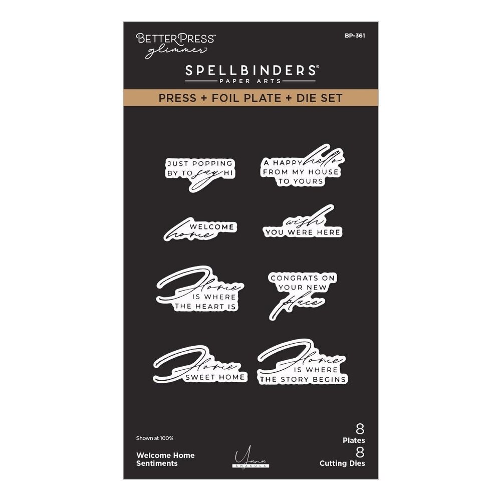 Spellbinders PRE-ORDER Everyday City Holiday Welcome Home Sentiments Press Plate & Die Set (BP-361)