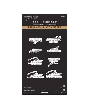 Spellbinders PRE-ORDER Everyday City Holiday Welcome Home Sentiments Press Plate & Die Set (BP-361)