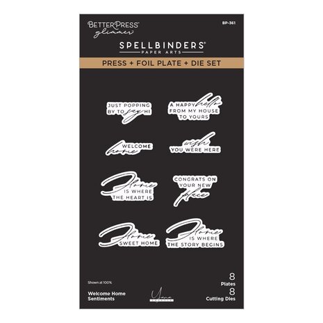 Spellbinders PRE-ORDER Everyday City Holiday Welcome Home Sentiments Press Plate & Die Set (BP-361)