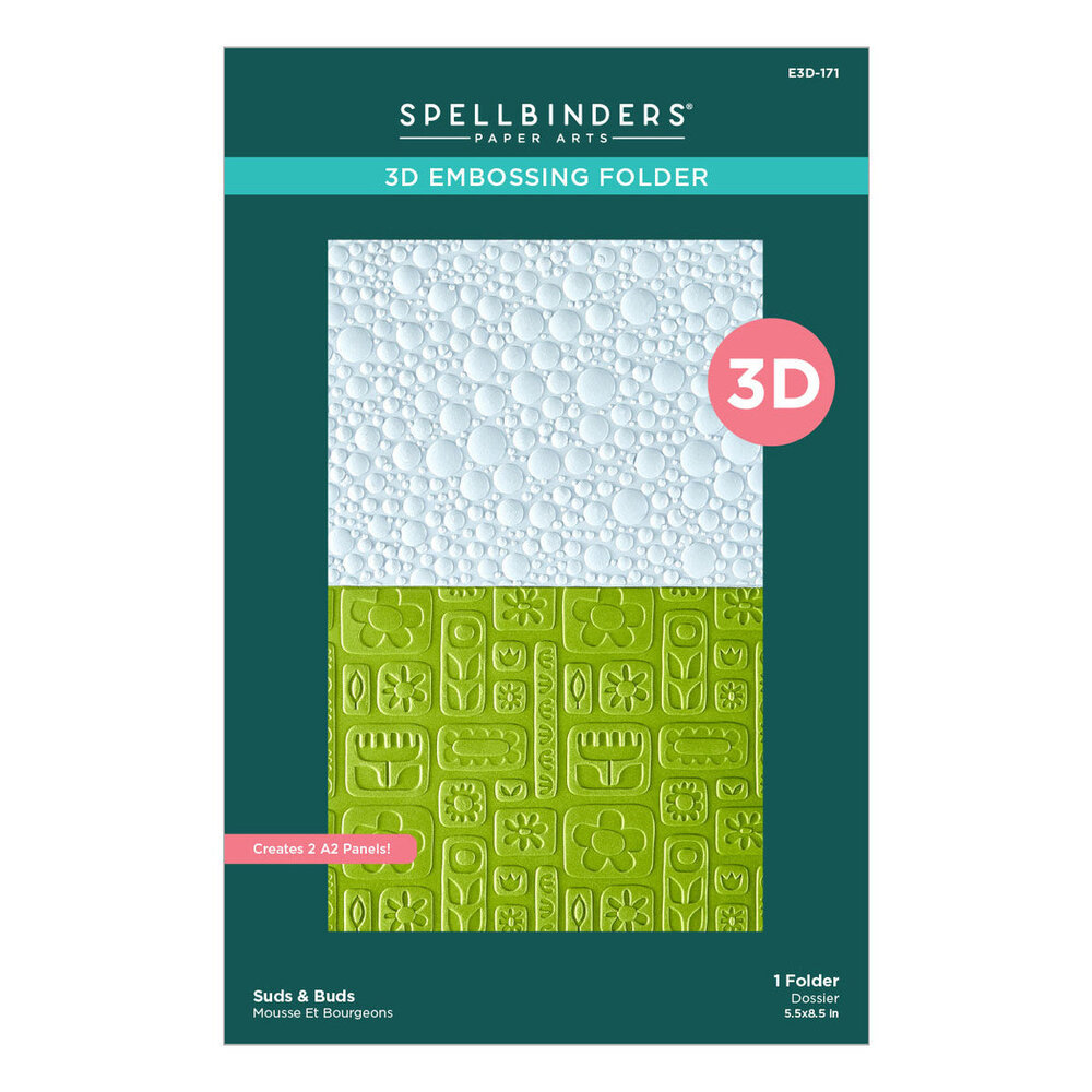 Spellbinders PRE-ORDER Shiny New Day Suds & Buds 3D Embossing Folder (E3D-171)