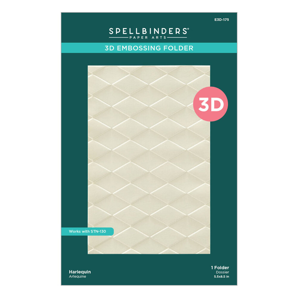 Spellbinders PRE-ORDER Checkmate Harlequin 3D Embossing Folder (E3D-175)