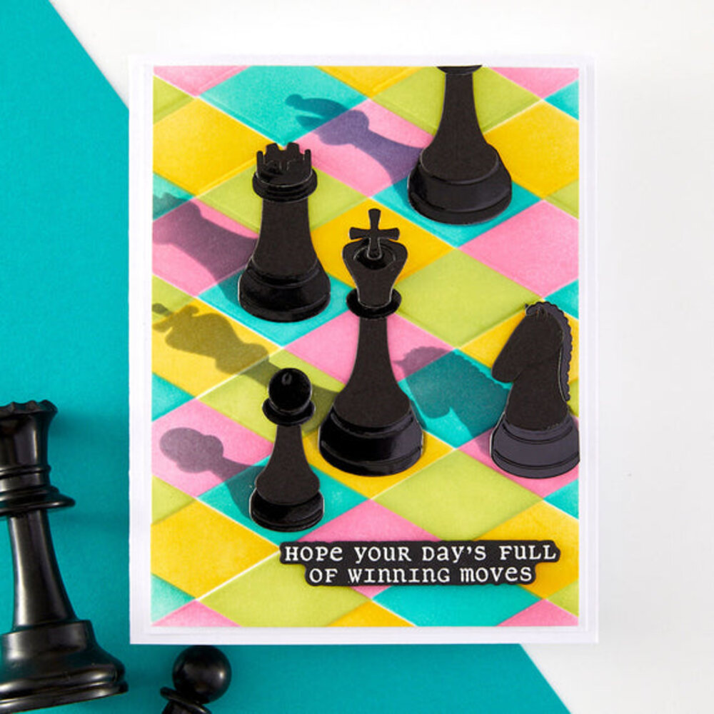 Spellbinders PRE-ORDER Checkmate Harlequin Layered Stencil (STN-130)