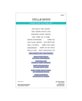 Spellbinders Checkmate Well Played Sentiments Stamp & Die Set (SDS-227)