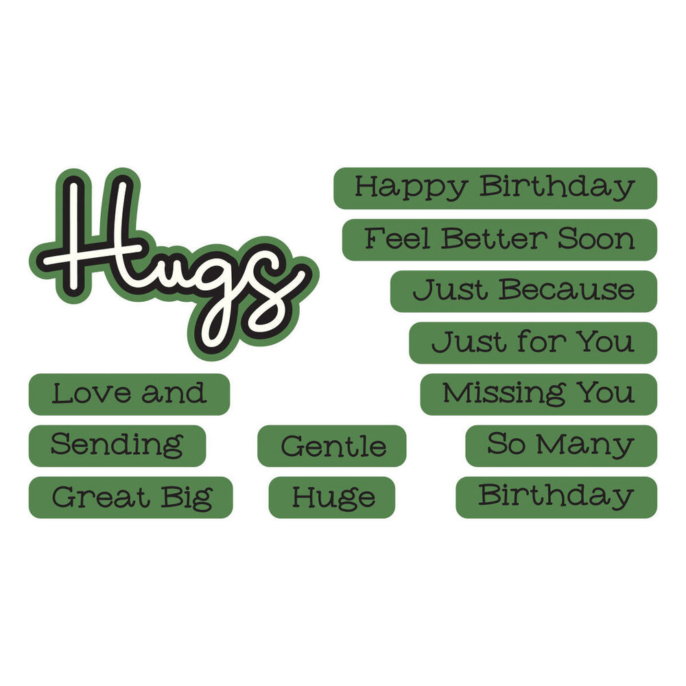 Spellbinders PRE-ORDER Summertime Love and Hugs Sentiments Stamp & Die Set (SDS-224)