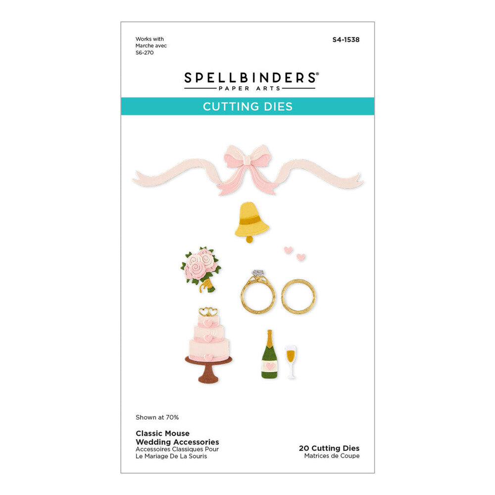Spellbinders PRE-ORDER Say Cheese Classic Mouse Wedding Accessories Dies (S4-1538)