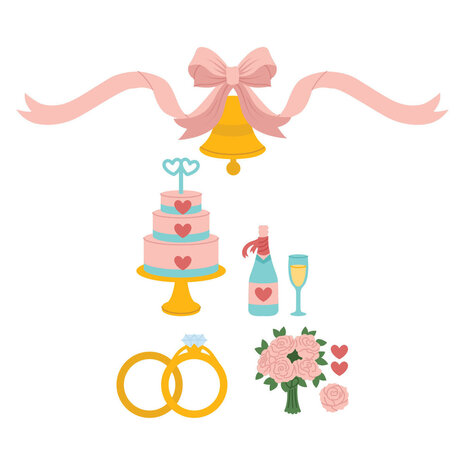 Spellbinders PRE-ORDER Say Cheese Classic Mouse Wedding Accessories Dies (S4-1538)