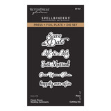 Spellbinders Say Cheese Classic Mouse Wedding Sentiments Press Plate & Die Set (BP-367)