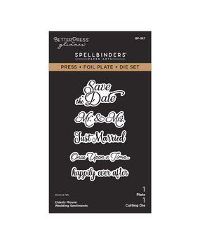 Spellbinders Say Cheese Classic Mouse Wedding Sentiments Press Plate & Die Set (BP-367) Spellbinders Say Cheese Classic Mouse Wedding Sentiments Press Plate & Die Set (BP-367)