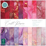 Craft Consortium PRE-ORDER Essential Craft Papers 12x12 Inch Paper Pad Ink Drops Rose 2 (CCEPAD040)