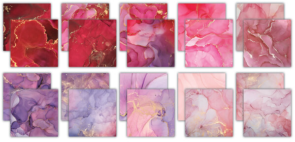 Craft Consortium PRE-ORDER Essential Craft Papers 12x12 Inch Paper Pad Ink Drops Rose 2 (CCEPAD040)