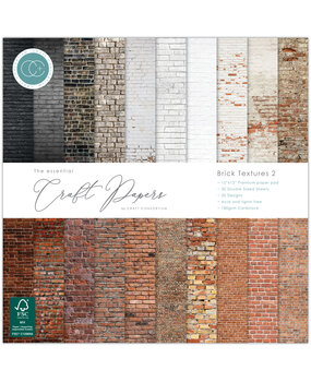 Craft Consortium PRE-ORDER Essential Craft Papers 12x12 Inch Paper Pad Brick Textures 2 (CCEPAD042)