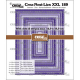 Crealies PRE-ORDER Nest Dies Rechthoeken met Stippen en Strepen (CLNestXXL189)