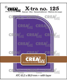 Crealies X-tra Dies ATC met 1 Afgeronde Hoek met Kleine Streepjes (CLXtra125) Crealies X-tra Dies ATC met 1 Afgeronde Hoek met Kleine Streepjes (CLXtra125)