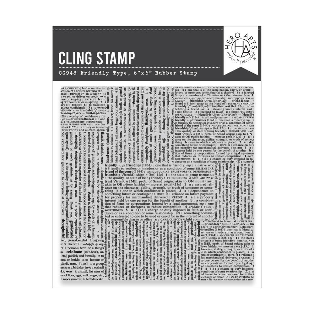 Hero Arts PRE-ORDER You've Got a Friend Cling Stamp Friendly Type (CG948)