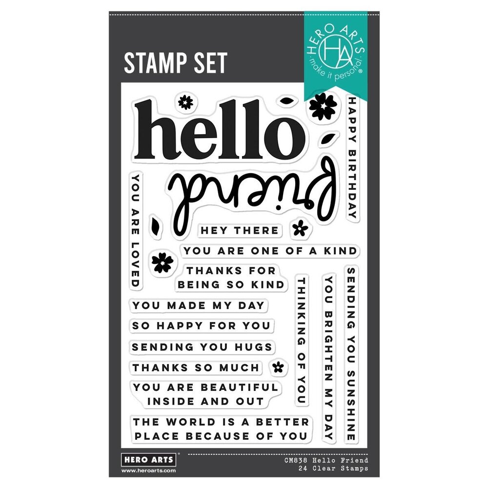 Hero Arts PRE-ORDER You've Got a Friend Clear Stamp Set Hello Friend (CM838)