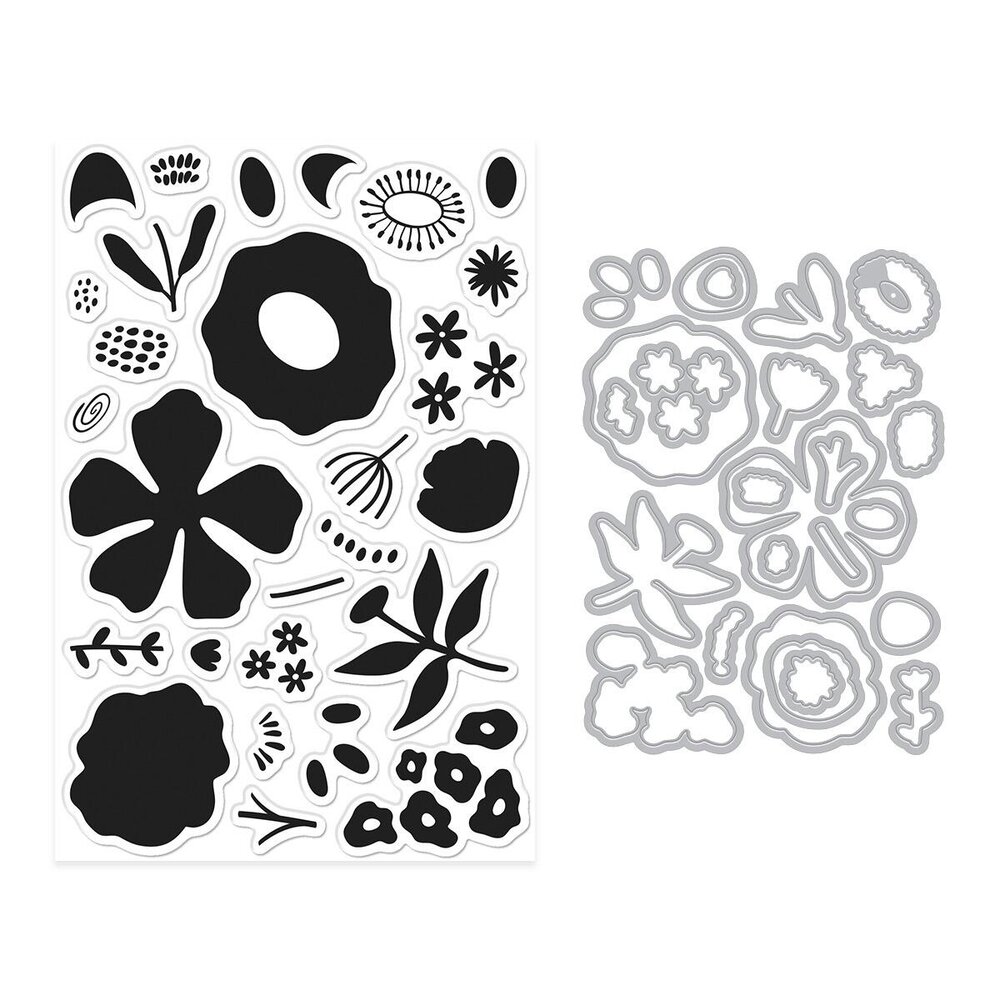 Hero Arts PRE-ORDER You've Got a Friend Stamps & Dies Abstract Floral (DC343)