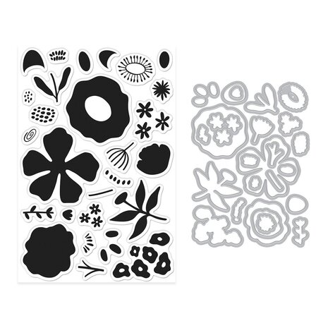 Hero Arts PRE-ORDER You've Got a Friend Stamps & Dies Abstract Floral (DC343)