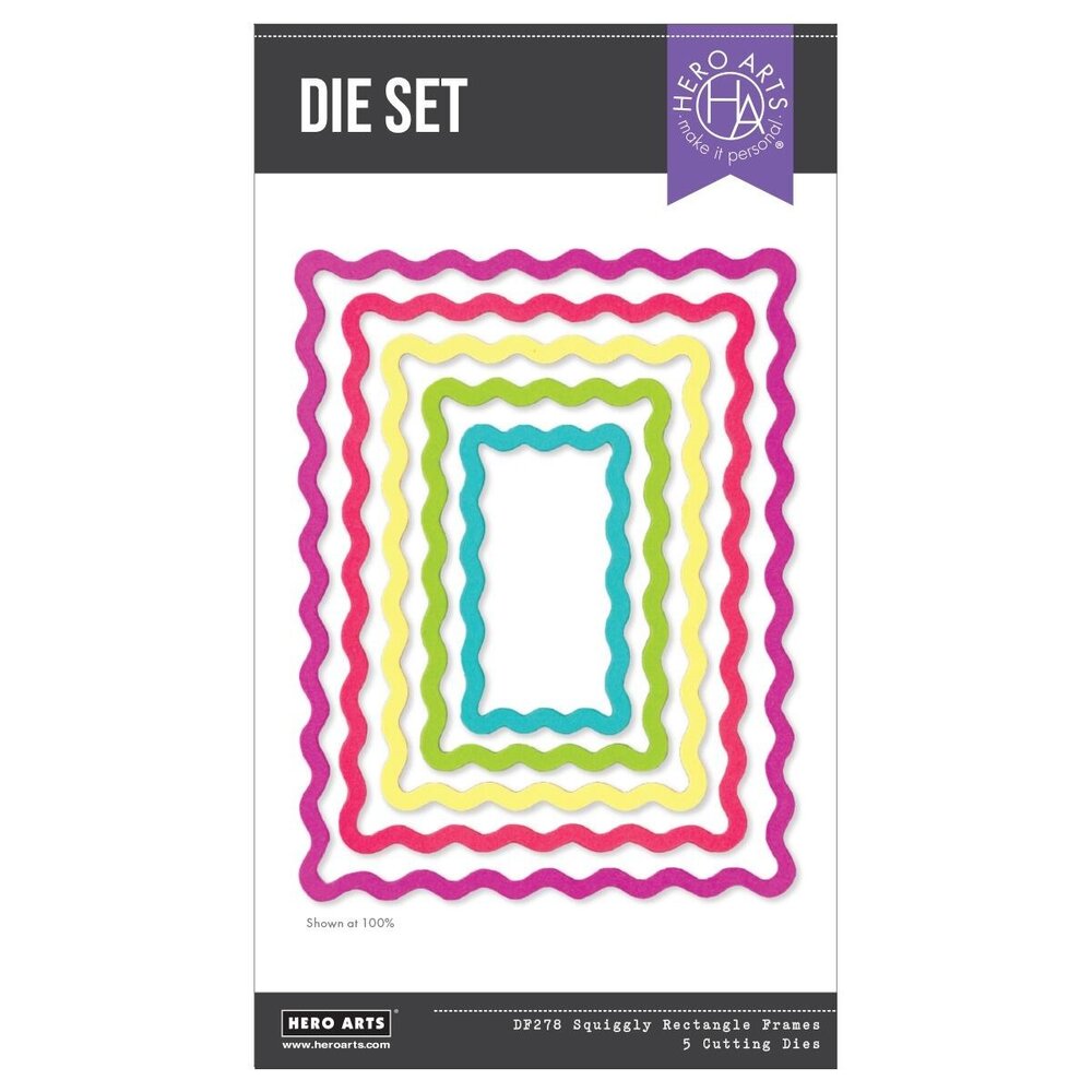Hero Arts PRE-ORDER You've Got a Friend Die Set Squiggly Rectangle Frames (DF278)