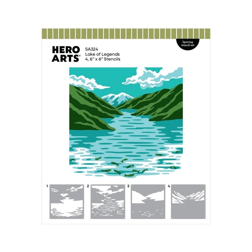 Hero Arts PRE-ORDER Don't Stop Believing Stencil Set Lake of Legends (SA324)