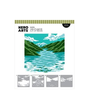 Hero Arts PRE-ORDER Don't Stop Believing Stencil Set Lake of Legends (SA324)