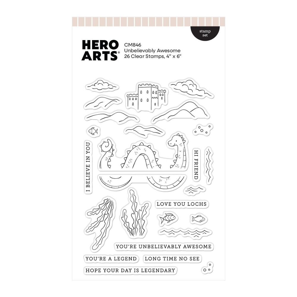 Hero Arts PRE-ORDER Don't Stop Believing Clear Stamp Set Unbelievably Awesome (CM846)