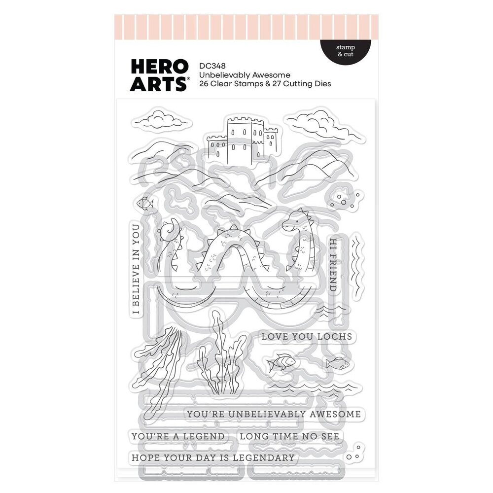 Hero Arts PRE-ORDER Don't Stop Believing Stamp & Die Unbelievably Awesome (DC348)