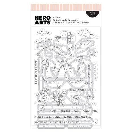 Hero Arts PRE-ORDER Don't Stop Believing Stamp & Die Unbelievably Awesome (DC348)
