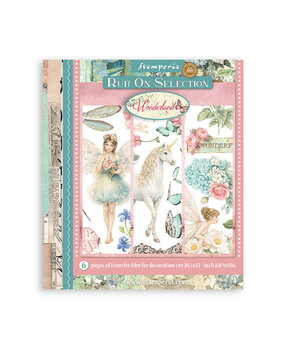 Stamperia Wonderland 8x8 Inch Rub-On Assortment (DFLRBXG08)