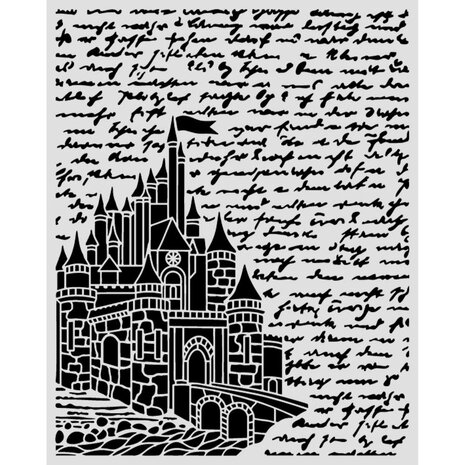 Stamperia Wonderland Thick Stencils 20x25cm Castle (KSTD208)